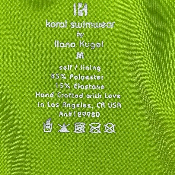 KORAL Swim Bikini Tie Bottoms Lime Green M - Picture 6 of 7